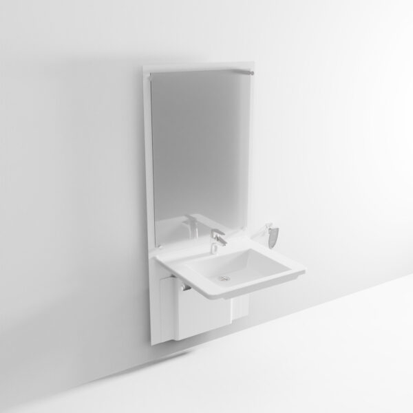 Ropox SlimLine Height Adjustable Washbasin with Mirror